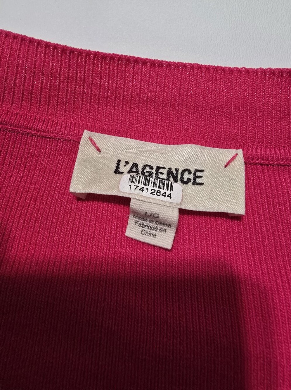 L'agence Toulouse Cropped Cardigan Top Crew Neck Long Sleeves Size L - Picture 9 of 13